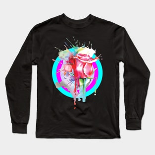 Water Color Rose Long Sleeve T-Shirt